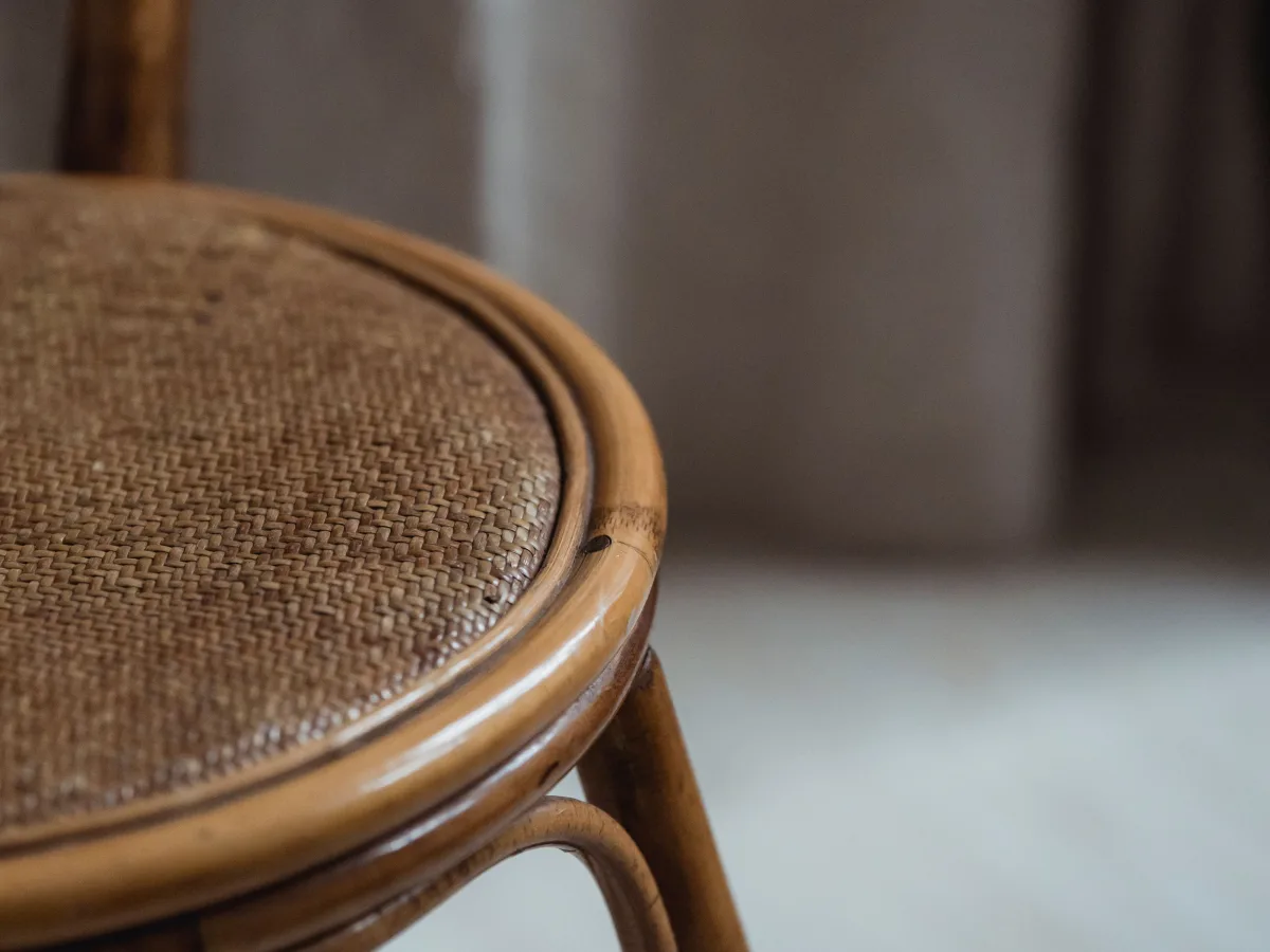 Bamboo and woven seating detail